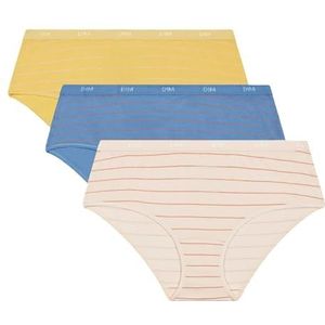DIM Les Pockets Katoenen Kleuren & Patronen X3 Damesshorts (3 stuks), Stripy Pack