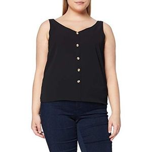 VERO MODA Vmsasha Dames T-Shirt Sl Button Top Noos, Zwart