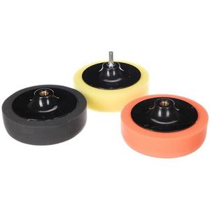 SIXTOL CAR Detailing PAD 3 | Polijstsponsset met houder voor auto-onderhoud | 3-delig | carrosserie | koplamp | bumper | interieur | verschillende hardheden