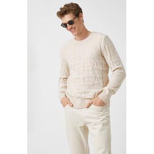 Koton Pull texturé pour homme, Beige (050), M