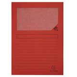 Exacompta - Ref. Forever® 50105E 120 g/m² 100 kunststofvrije venstermappen, 100% gerecycled, blauwe engel certificaat - afmetingen 22 x 31 cm voor A4 - kleur: rood