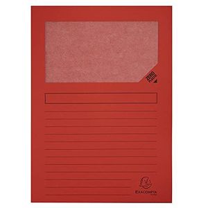 Exacompta - Ref. Forever® 50105E 120 g/m² 100 kunststofvrije venstermappen, 100% gerecycled, blauwe engel certificaat - afmetingen 22 x 31 cm voor A4 - kleur: rood