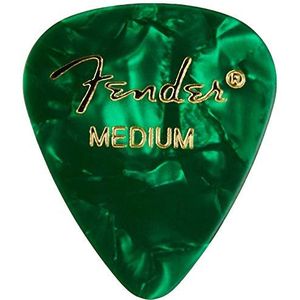 Fender 351 Shape Premium plectrums (12 stuks) voor elektrische gitaar, akoestische gitaar, mandoline en bas, medium groen