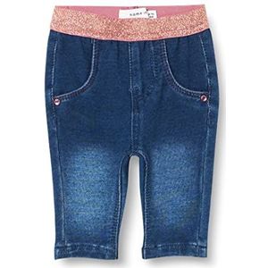 Name It NMFSALLI DNMTORINA SWE Leggings Noos broek, Dark Blue Denim/Detail: Gold Rose Lurex, 50 meisjes, Dark Blue Denim/Detail: Gold Rose Lurex, One Size, Donkerblauw denim/detail: Goud Rose Lurex