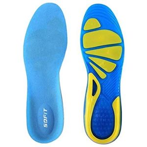 SOFIT Gel-inlegzolen – orthopedische inlegzolen, sport, siliconen, ultra-comfortabel, sneakers met gel, absorberend voor lopen en hardlopen, comfortabele inlegzolen voor mannen en vrouwen, blauw, 34-38 EU