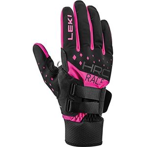 LEKI HRC Race Shark handschoenen, zwart/roze, maat EU 8.5