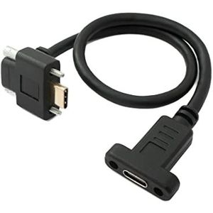 SYSTEM-S USB 3.1 Gen 2 Kabel 100W Type C Mannelijke naar Hoekschroefbus Zwart