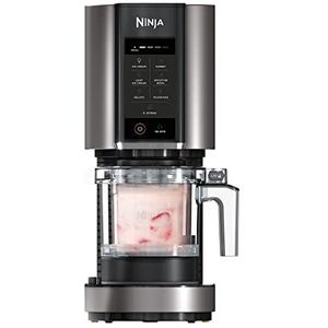 Ninja Creami IJsmachine [NC300EU] IJscrème, gelato, milkshake, sorbet, smoothie-bowls, 7 programma's, zwart/zilver