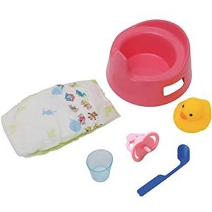 Heless 804 - set van 6 nachtwasbeurten voor poppen met nuttige accessoires voor de verzorging van de pop - diameter pot ca. 15 cm