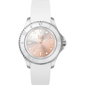 Ice-Watch - ICE Steel Sunset Pink - Zilver dameshorloge met siliconen band - 020369 (Small), zilver., riem