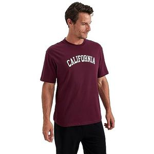 DeFacto B0656ax T-shirt voor heren, Bordeaux