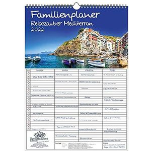 Family Planner Voyage Magic Mediterrane DIN A3 kalender voor 2022 Mediterrane stad en Lund