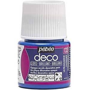 Pébéo Deco 092133 verf, glanzend ultramarijn, 1 flesje van 45 ml