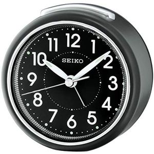Seiko Plastic Alarm Clock Sweeping Second, zwart, retro