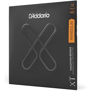 D'Addario XTM1140 Mandoline snaren voor 8-snarige mandoline, lange levensduur, natuurlijk gevoel, maat M 11-40