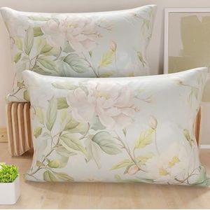 PETTI Artigiani Italiani - 1 paar kussenslopen voor bed 50 x 80 cm, kussensloop van hypoallergene microvezel, 2 kussenslopen voor tweepersoonsbed, bloemenpatroon, 100% Made in Italy