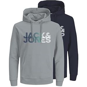 JACK & JONES Sweat à capuche pour homme, Taille haute/lot : haut de gamme + blazer bleu marine, L