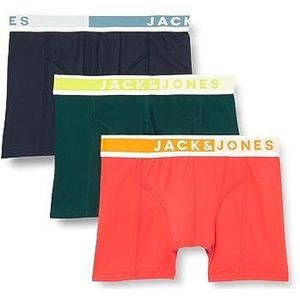 JACK & JONES Jackvam Trunks Boxershorts voor heren, 3 stuks, Marineblauwe blazer/details: Ponderosa Pine – Bittersweet