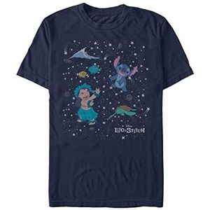 Disney Lilo & Stitch Constelation Lilo Stitch Organic T-shirt met korte mouwen, uniseks, marineblauw, XXL, marineblauw