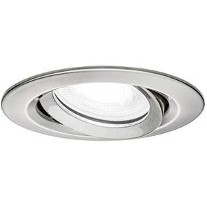 Paulmann 93671 LED inbouwspot Nova Plus rond draaibaar incl. 6W IP65 dimbaar schijnwerpers enc. geborsteld staal spot aluminium zink lamp enc. 4000K GU10