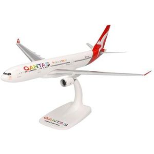 Herpa maquette avion Qantas Airbus A330-200 ""Pride is in the Air"", echelle 1/200, Snap-fit model, pièce de collection, d'avion avec support, figurine plastique