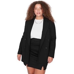Trendyol Mini jupe crayon en tricot pour femme, Noir, 4XL