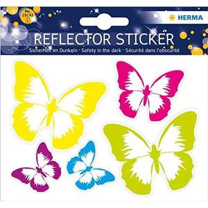 Herma 5 stuks fluorescerende reflecterende stickers vlindermotief
