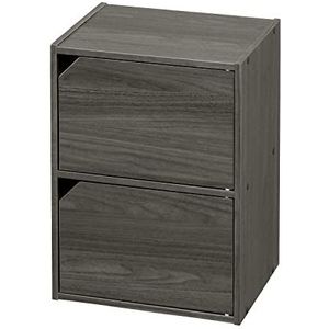 Movian, Wastafelonderkast / kast met deuren / kast met planken / boekenkast / 2 deuren kast design, modulair, kantoor, woonkamer - plankmodule - MDB-2D - eiken grijs
