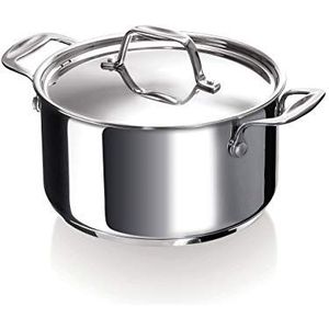 Beka line 12061164 Chef kookpan met deksel van roestvrij staal, 16 cm, metallic