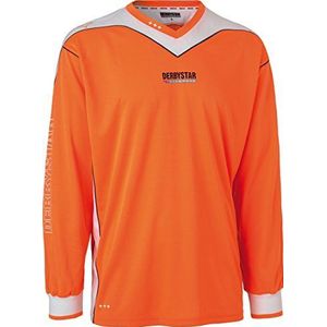 Derbystar Unisex keepersshirt glanzend, Oranje/Wit