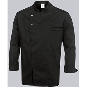 BP Gourmet 1547-400-32 koksjas, lange mouwen, 65% polyester, 35% katoen, roestvrijstalen drukknopen, normale pasvorm, maat: L, kleur: zwart