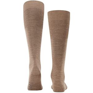 FALKE Airport wollen sokken van katoen, lang, fijn, effen, 1 paar, bruin (Nutmeg Mel 5410)