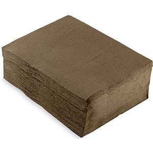 Morigami Handdoek 30x40, 2-laags, 1/4 vouwen, 50 servetten, kant, chocolade