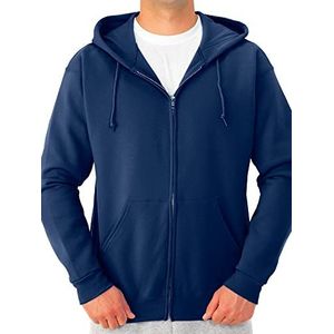 Jerzees Fleece hoodie voor heren met ritssluiting volledige ritssluiting, marineblauw, L, Volledige ritssluiting, marineblauw