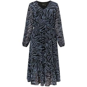 NALLY Robe pour femme avec imprimé zèbre, gris/noir, L