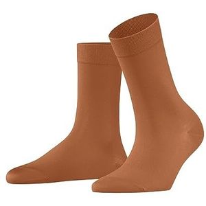 FALKE Dames Cotton Touch duurzame ademende sokken dun effen kleur glanzende elegante platte teennaad voor dagelijks gebruik en werk, 1 paar, Oranje (Tandoori 8576) nieuw - ecologisch