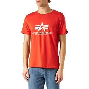Alpha Industries Basic 100501 - T-shirt, normale taillehoogte, korte mouwen, heren, Atomic Red