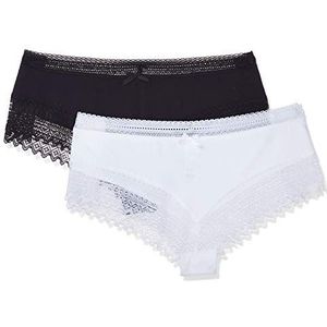 Dim Sexy boxershorts met kant, voor dames, zwart/wit, 44-46, Zwart/Wit