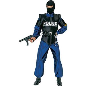 Ciao Special Agent Police kostuum voor kinderen, blauw/zwart, 7-9 jaar, Blauw/Zwart