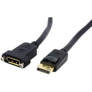 StarTech.com DisplayPort-kabel montage op paneel, 1 m, 4 K x 2 K, DP 1,2 M/F, video-verlengkabel met DP-aansluiting op paneel, monitorkabel (DPPNLFM3)