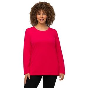 Ulla Popken Basic shirt met lange mouwen voor dames, rood (57)