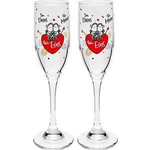 Sheepworld 47883 Champagneglazen set met motief - 20 cl - geschenkdoos - huwelijkscadeau - 47883