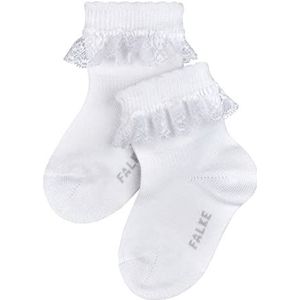 FALKE Romantic Lace Unisex Baby Sokken Ademend Duurzaam Katoen Dunne Elegante Ruches Elastisch Gebied rond de enkel voor speciale gelegenheden en doop 1 paar, Wit (Wit 2000)