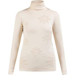 aleva Chandails en tricot à col roulé pour femme, crème, XS-S