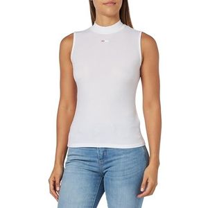 Diesel T-mokky-sl-microdiv Tank Top T-shirt voor dames, Briljant wit