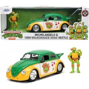 Jada Toys 253285002 Turtles 1959 VW Drag Beetle 1:24 meerkleurig