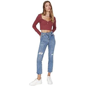 Trendyol Bootcut Jeans voor dames, blauw, maat 62, Blauw