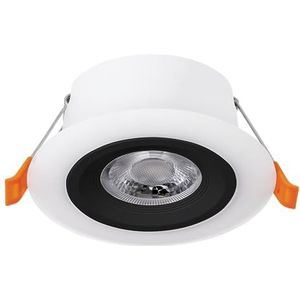 EGLO Calonge led-inbouwspot, inbouwlamp rond voor hangplafond, inbouwlamp kunststof zwart en wit, Ø 7 cm