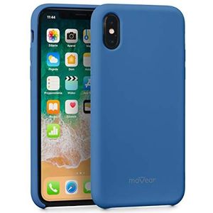 MoVear SilkyCase matte vloeibare siliconen hoes case compatibel met iPhone XS Max hoes blauw