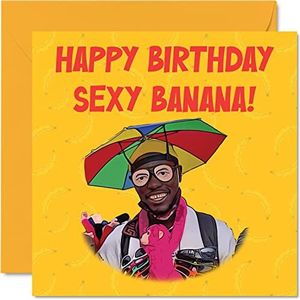 Grappige verjaardagskaart voor vrouw en haar – Sexy Banana Very Good Very Nice – verjaardagskaart voor vriendin, vriend, echtgenoot, vrouw, vriend, man, hem, 145 mm x 145 mm